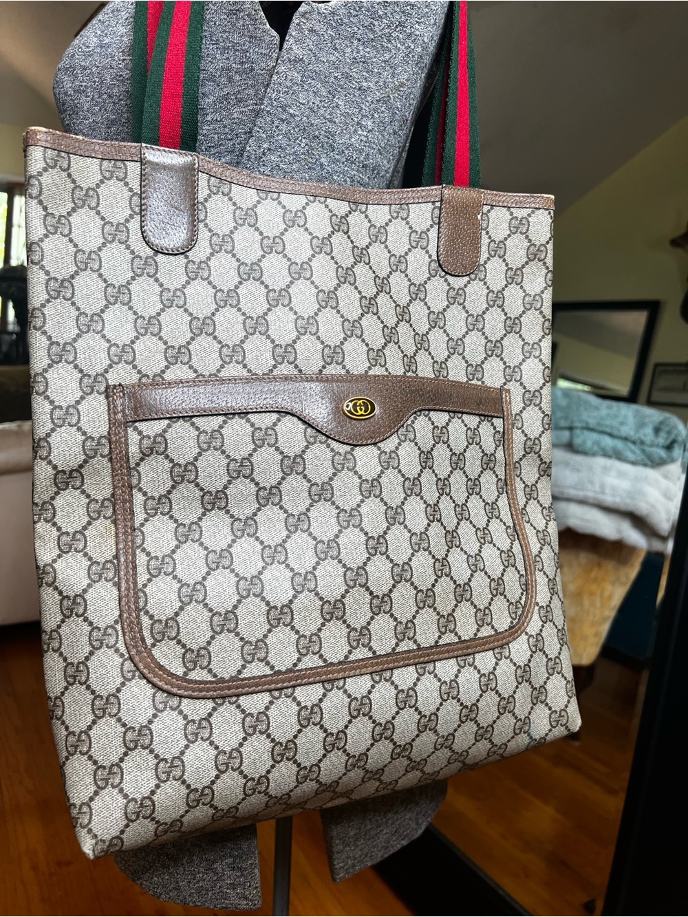 GUCCI Monogram Tote Shoulder Bag Vintage